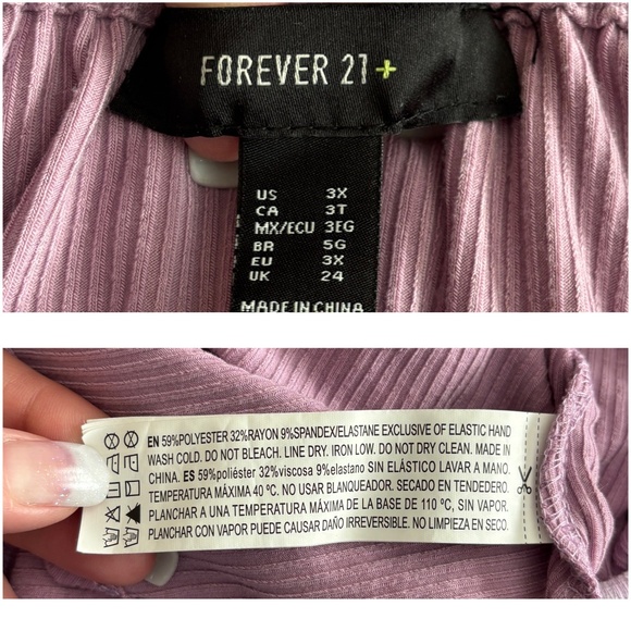 Forever 21+ Women’s Lavender Scoop Neck Peplum Blouse (Size 3X) - Picture 5 of 8